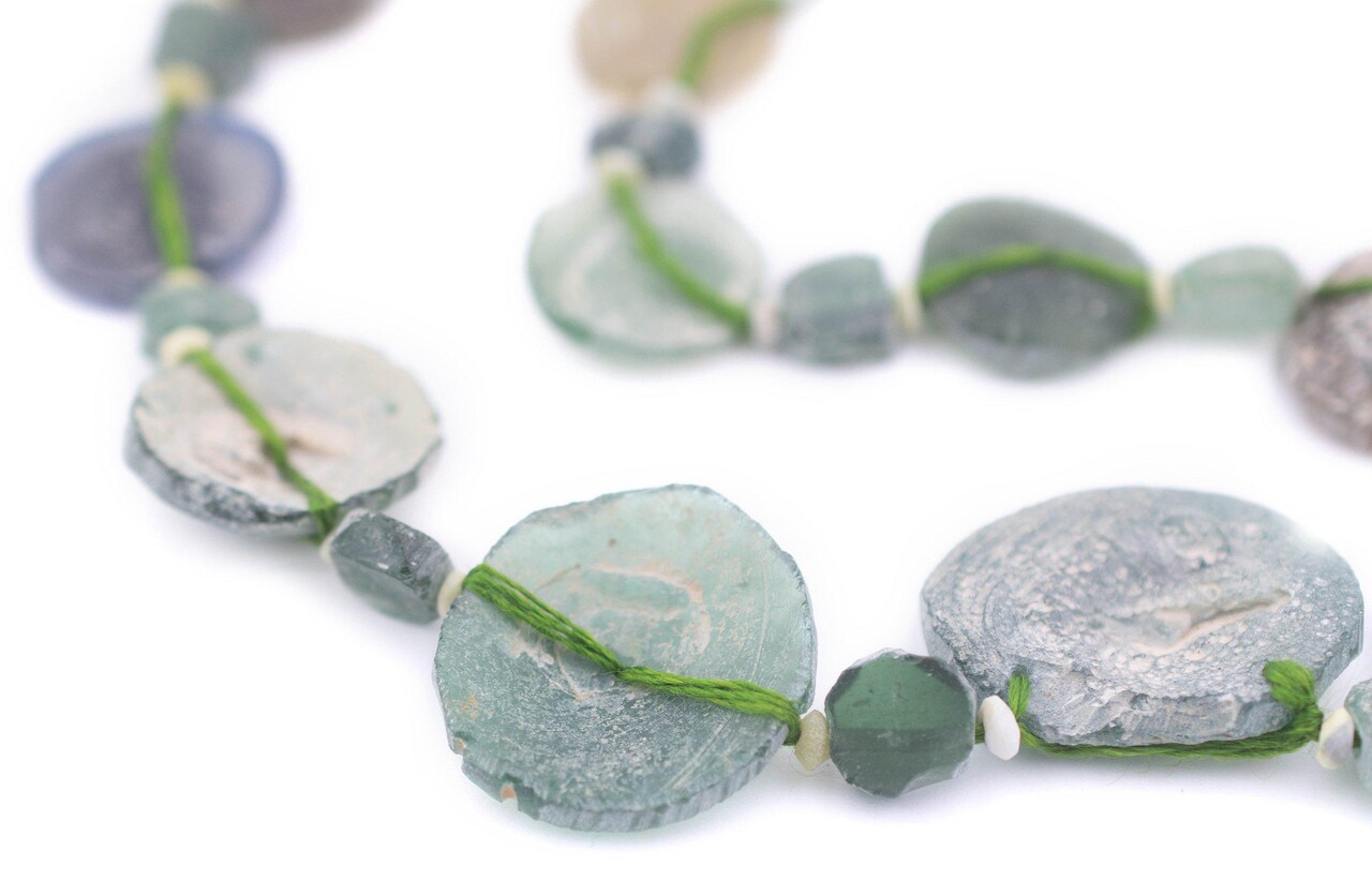 Circular (Jumbo) Roman Glass Beads, Genuine Glass Found in Afghanistan, Matte Glass Beads for Jewelry Making, The Bead Chest